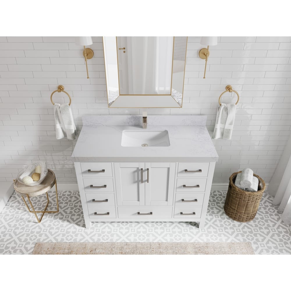 Willow Collection 48 in. W x 22 in. D Malibu Single Sink Bathroom Vanity with Countertop