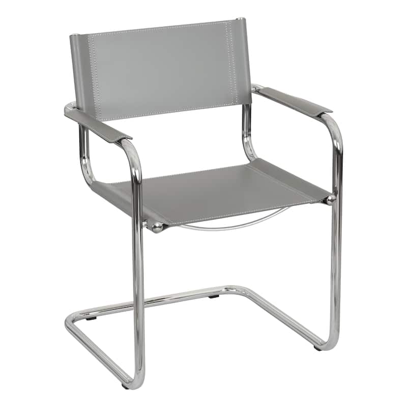 Breuer Chair Company Mart Stam Cantilever Armchair Arm Chair w/ Chrome Frame (Various Bonded Leather Colors)