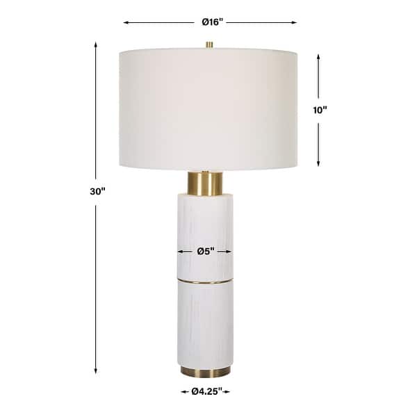 Uttermost Ruse Whitewashed Table Lamp - 16 W X 30 H X 16 D (in)