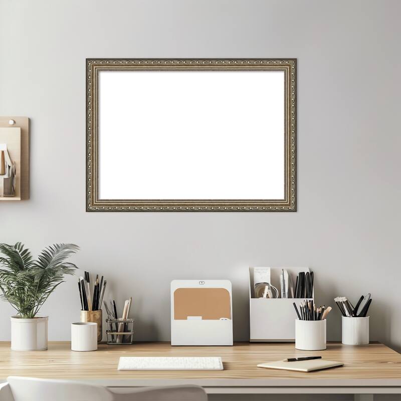 Amanti Art Parisian Silver Framed Dry Erase Magnetic Board