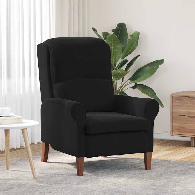 vidaXL Dark Gray Armchair Dark gray/Black Fabric with wood Standard - 29.9 x 37 x 40.2 - Black