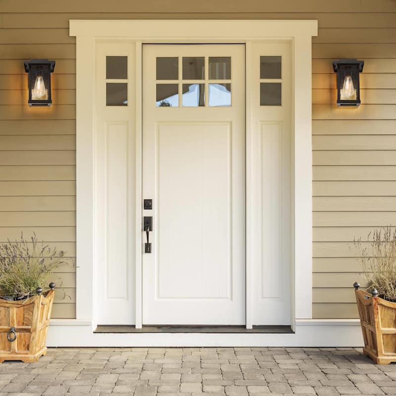 Havenside Home Modern Farmhouse 1-Light Outdoor Lantern Light with Textured Glass - W6.5"x H11"x E7.5"