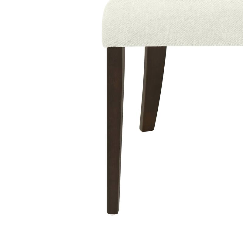 Set of 2 Modern Dining Chairs with Rubberwood Frame and Upholstered Seats - Open Back Armless Design