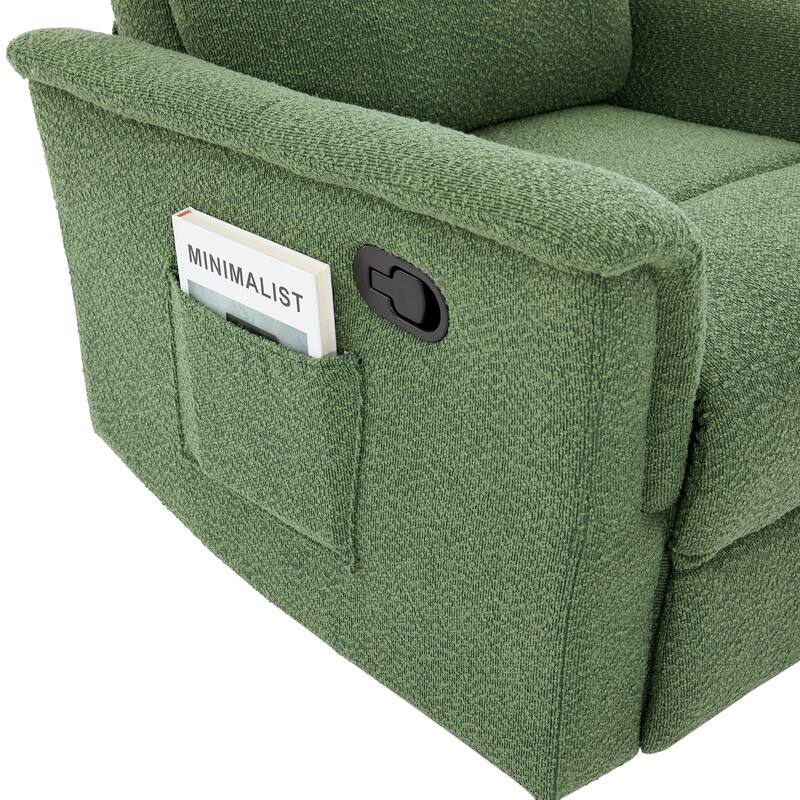 Manual Recliner Chair Rocking and Swivel Recliner Massage Recliner with 8-Point Massage Function and Adjustable Backrest