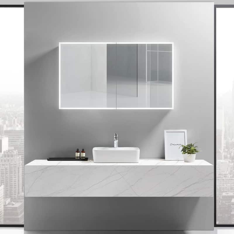 Modern Mirrors Cassini II LIGHTED Bathroom Cabinet Vanity Mirror - 28*48