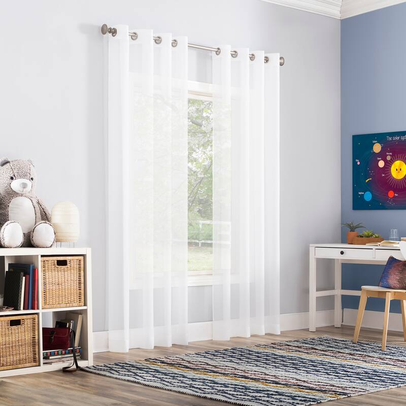 No. 918 Calypso Voile Sheer Grommet Curtain Panel, Single Panel