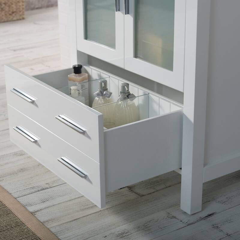 Blossom Solid Wood Double Bathroom Vanity w/ Ceramic Sink & Base
