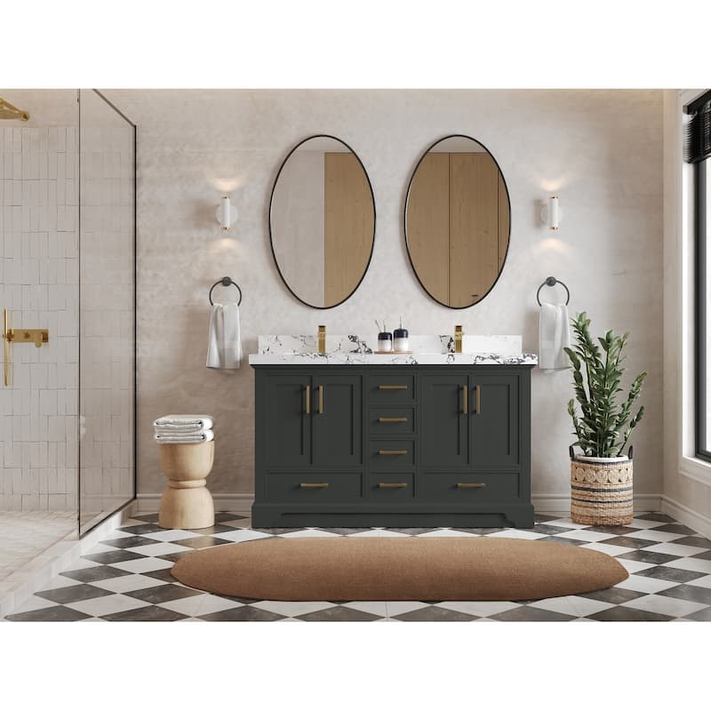 Willow Collections 60 in. W x 22 in. D Charlotte Double Sink Bathroom Vanity with Countertop