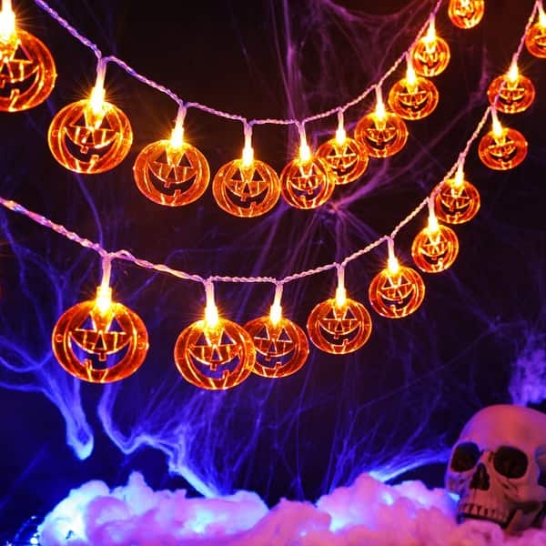 slide 2 of 7, Halloween Decorations 6.56 FT 10LED Pumpkin String Lights A-10*6.56FT