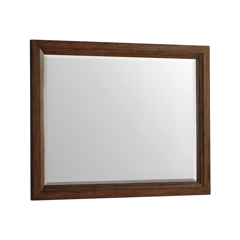 Marlow Solid Red Oak Landscape Mirror, Sable