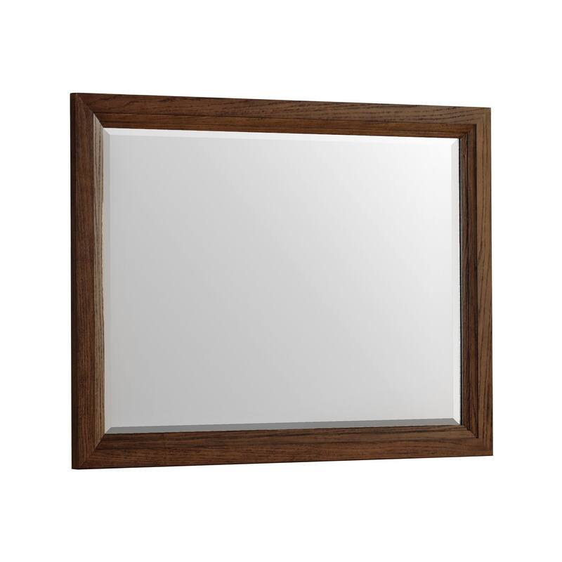 Marlow Solid Red Oak Landscape Mirror, Sable