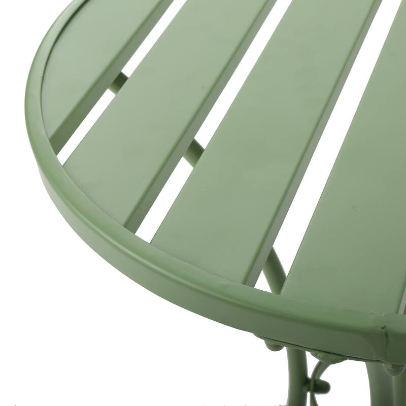 Roomfitters 3-Piece Metal Bistro Set, Outdoor Patio Table and Chairs for Garden, Balcony or Deck