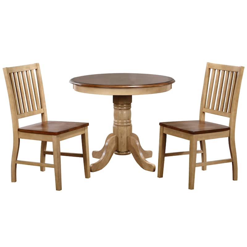 Round Dining Set 36" Table with 4 Chairs - Modern Farmhouse Style