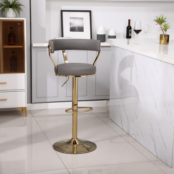 Modern Upholstered Bar Stools with Back and Footrest 1 PCS