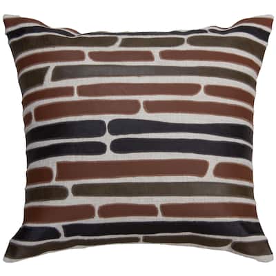 Rizzy Home Abstract Leather Striped Throw Pillow, 20x20