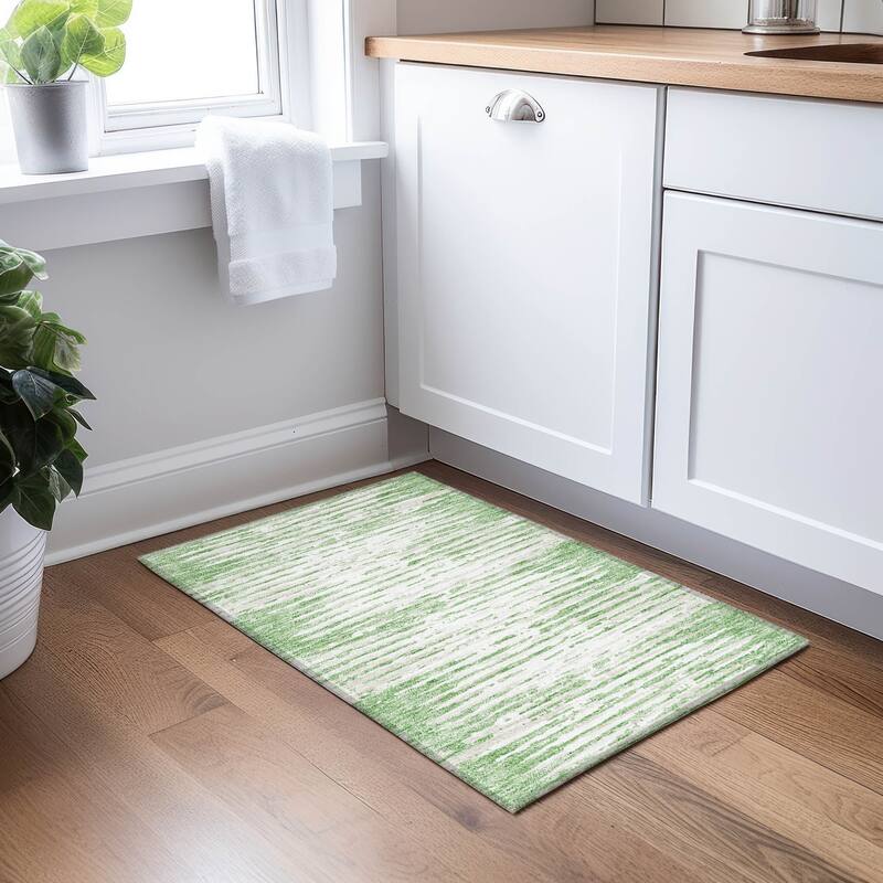Machine Washable Indoor/ Outdoor Chantille Abstract Ombre Rug