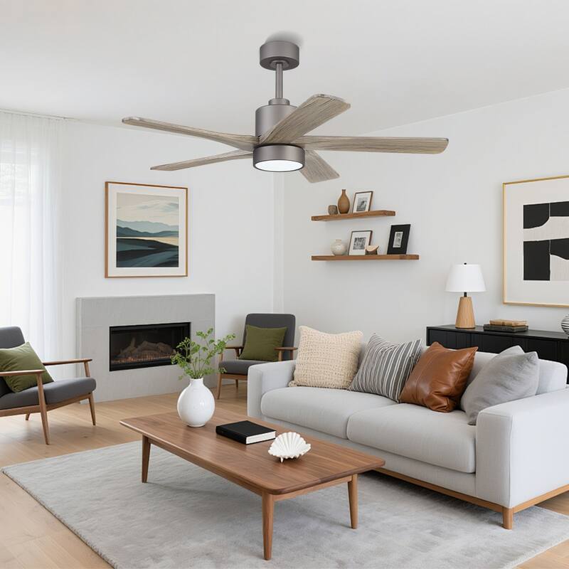 WINGBO 54" and 64" 5 ABS Blades DC Motor Indoor Ceiling Fan with Light & Remote