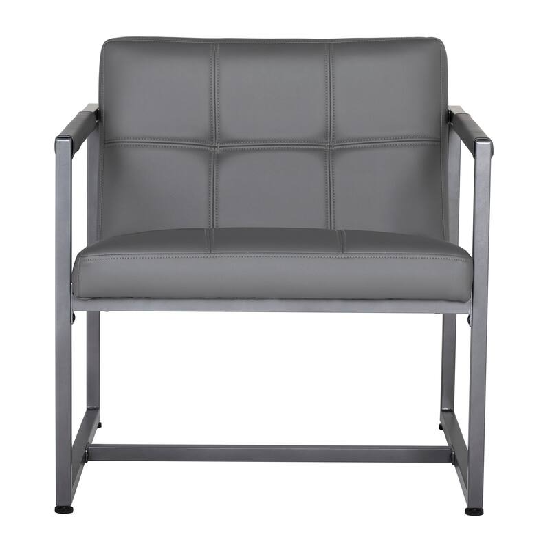 Studio Designs Home Camber Bonded Leather and Metal Mid-century Accent Chair