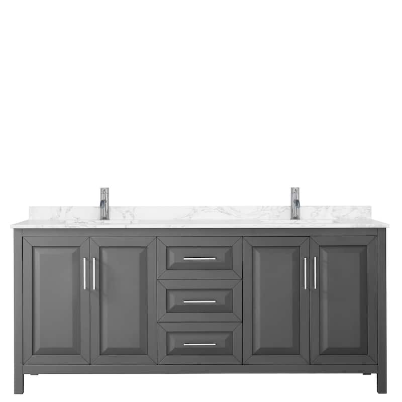 Daria 80 Inch Double Vanity, Cultured Marble Top
