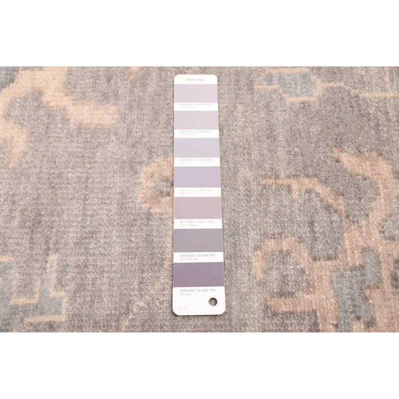 ECARPETGALLERY Hand-knotted Modern Oushak Grey Wool Rug - 8'11 x 12'1