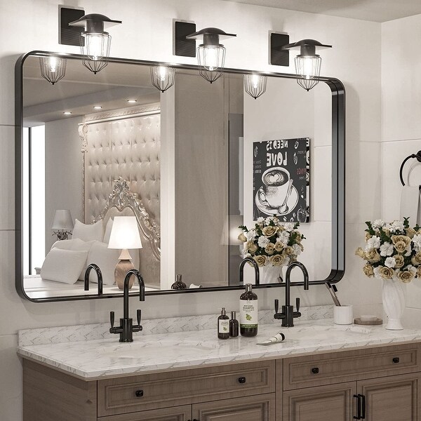 TokeShimi Modern Metal Frame Bathroom Vanity Wall Mirror On Sale Bed Bath Beyond 35714781