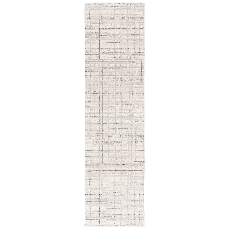 SAFAVIEH Northport Angele Modern & Contemporary Rug - 2'2" x 8' Runner - Ivory/Charcoal