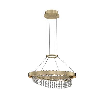 Allegri 036355039FR001 LED Pendant Saturno Brushed Brass - Exact size