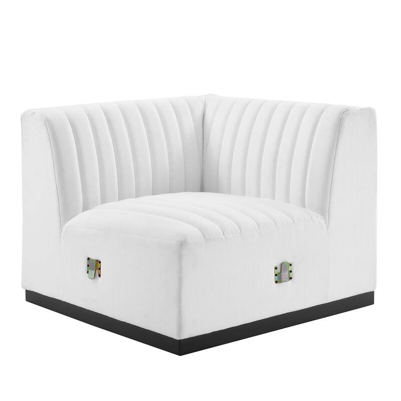 Conjure Channel Tufted Upholstered Fabric 5-Piece L-Shaped Sectional