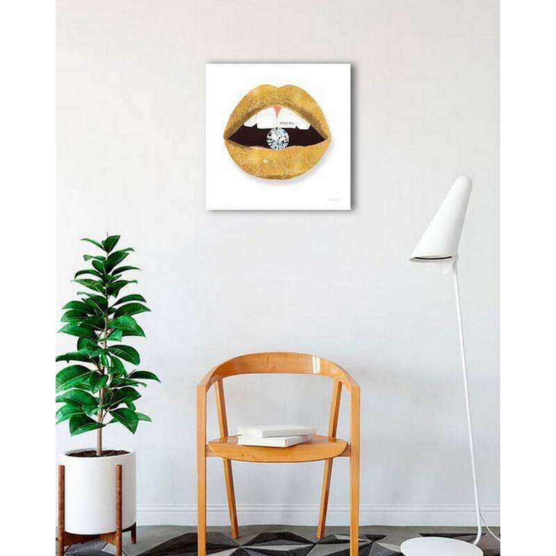 Gold Lips II Art Poster - Print On Demand - 24 x 24 Inch