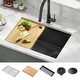 preview thumbnail 81 of 162, KRAUS Kore Workstation Undermount Stainless Steel Kitchen Sink 27" L x 19" W (sink KWU110-27-PGM) - PVD Gunmetal