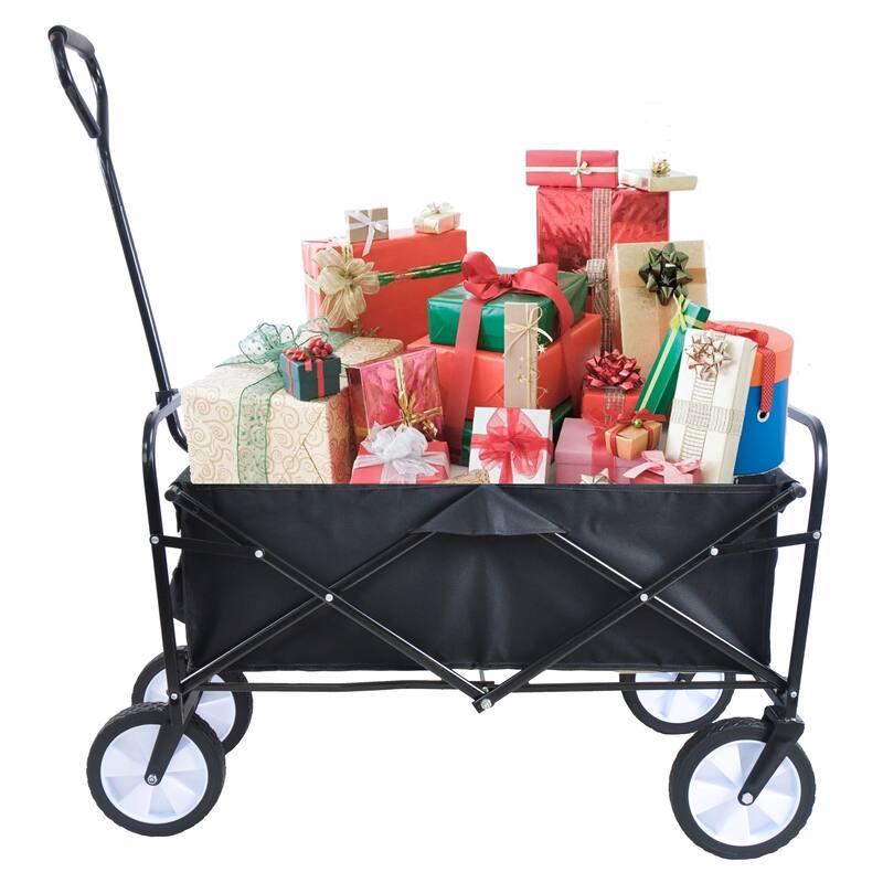 Multipurpose Steel Folding Wagon for Garden, Shopping, and Beach Outings