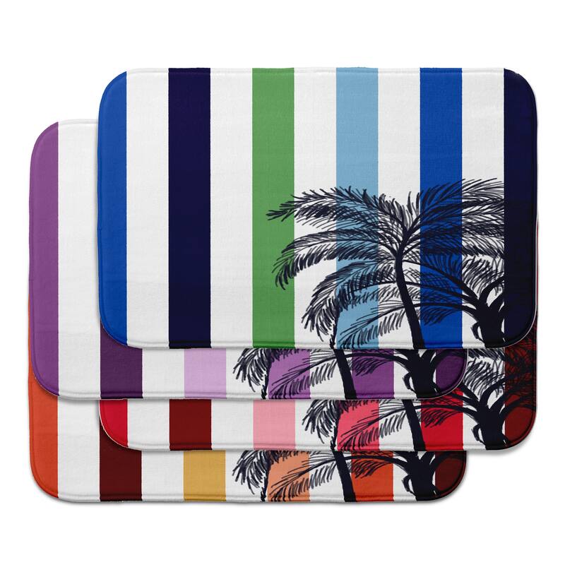 Thin Stripe Palm Bath Mat