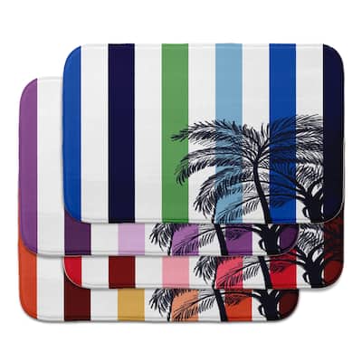 Thin Stripe Palm Bath Mat