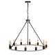 preview thumbnail 7 of 20, Liam 12-Light 35 Inch Round Wagon Wheel Chandelier Weathered  White