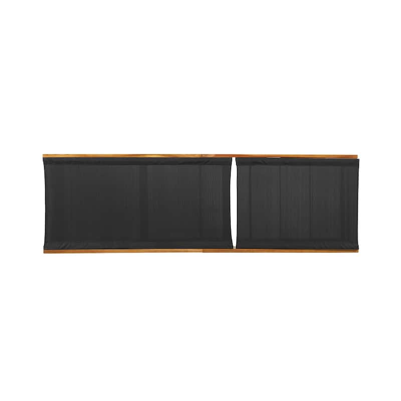 Emile Outdoor Mesh and Wood Chaise Lounge by Christopher Knight Home