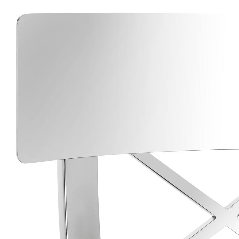 SAFAVIEH Ofelia 30 Inch Stainless Steel Cross Back Black Bar Stool - 17.5" x 18.8" x 39" - 18Wx19Dx39H