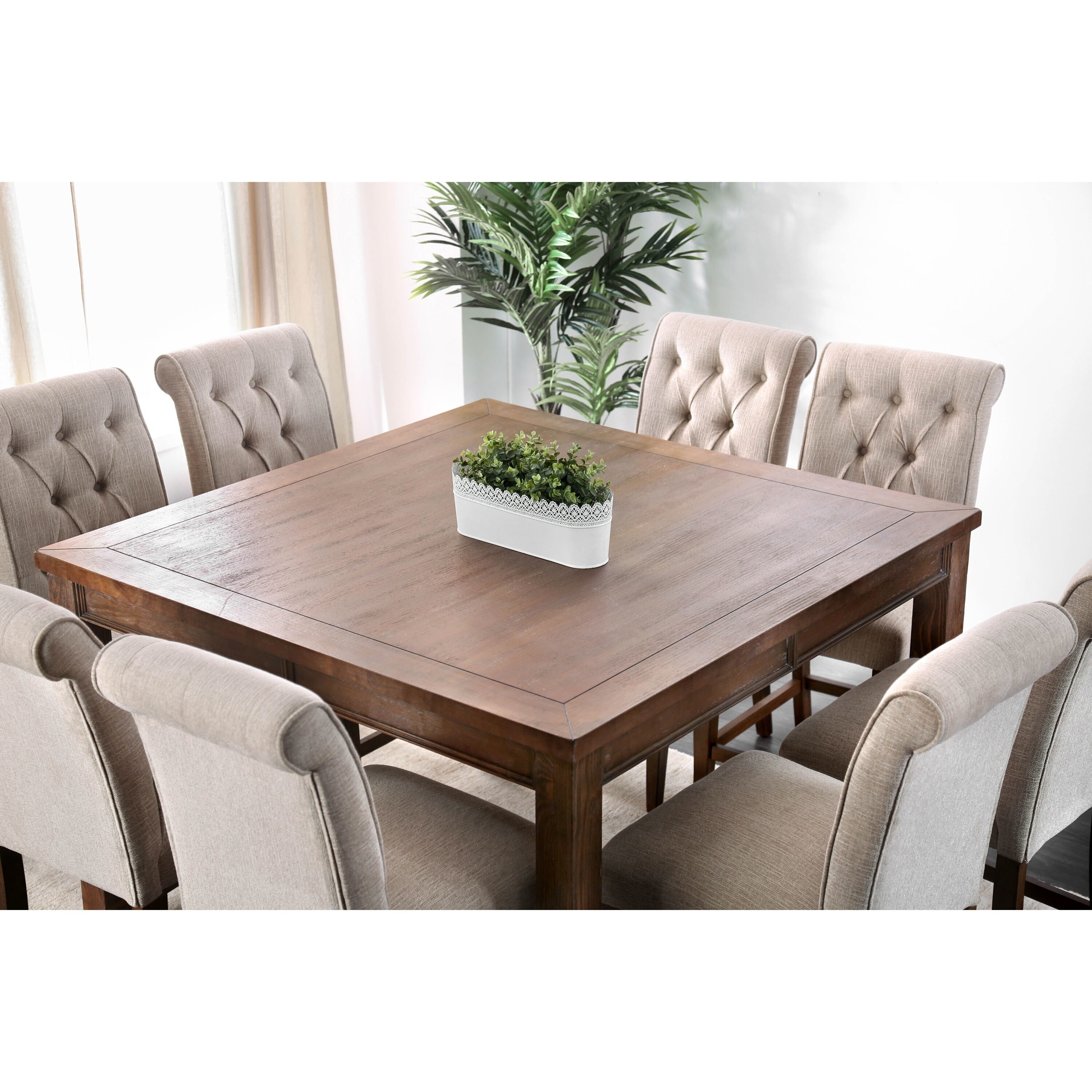 Shop Furniture Of America Fons Rustic Oak 54 Inch Counter Dining