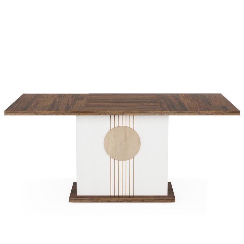 Wood Dinner Table, Kitchen Dining/Living Room Accent Dinner Table Gathering Table