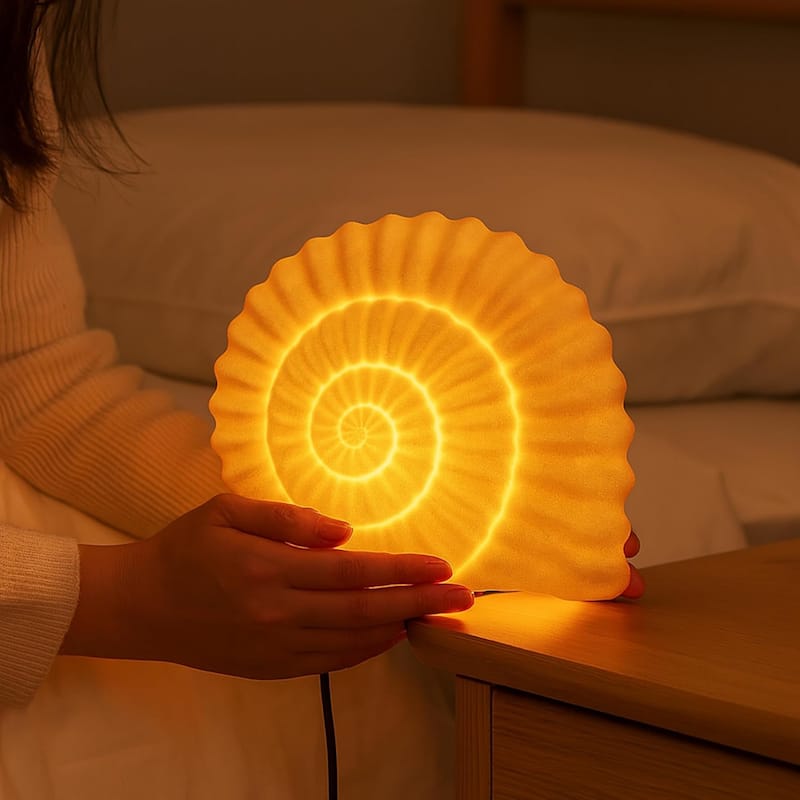 Snail Table Lamp Sculpted Sandstone Organic Accent Lighting