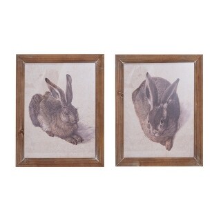 Wood Framed Rabbit Portrait Wall Art - Bed Bath & Beyond - 40248398