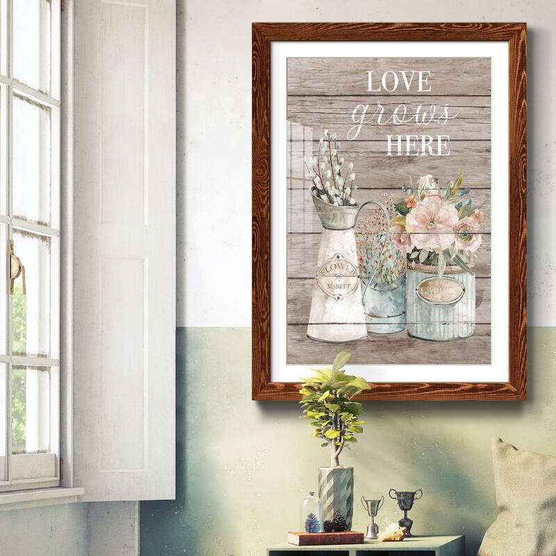 Love Grows Here-Premium Framed Print - Ready to Hang