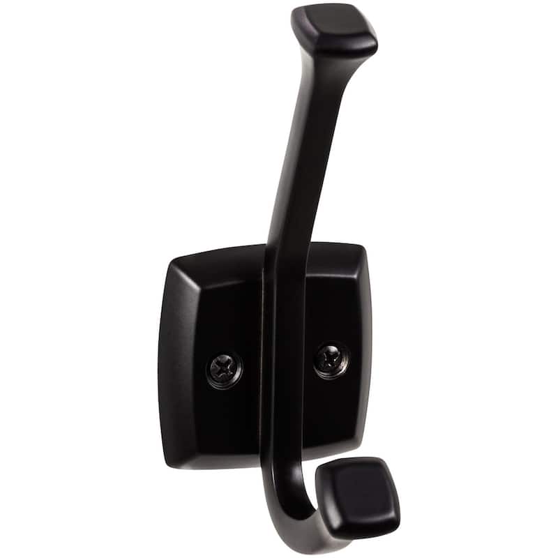 Top Knobs Hooks Double Robe Hook - Flat Black