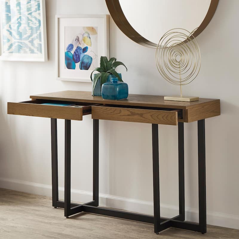 Eldersley Wood Finish Sofa Table with Two Drawers by iNSPIRE Q Modern