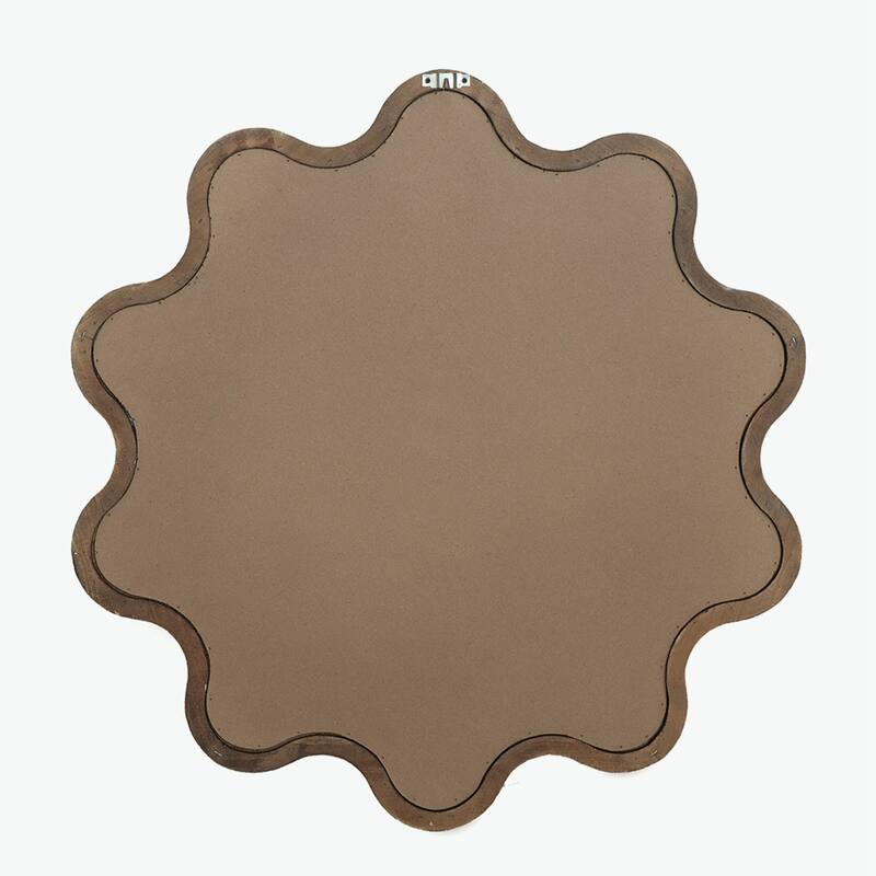31" x 30" Wooden Accent Mirror with Unique Frame