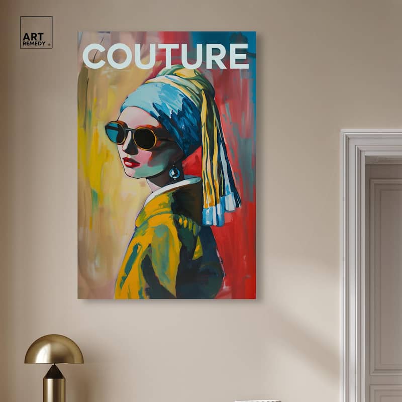 Pearl Earring Cover Canvas by Art Remedy, Gallery Wrapped