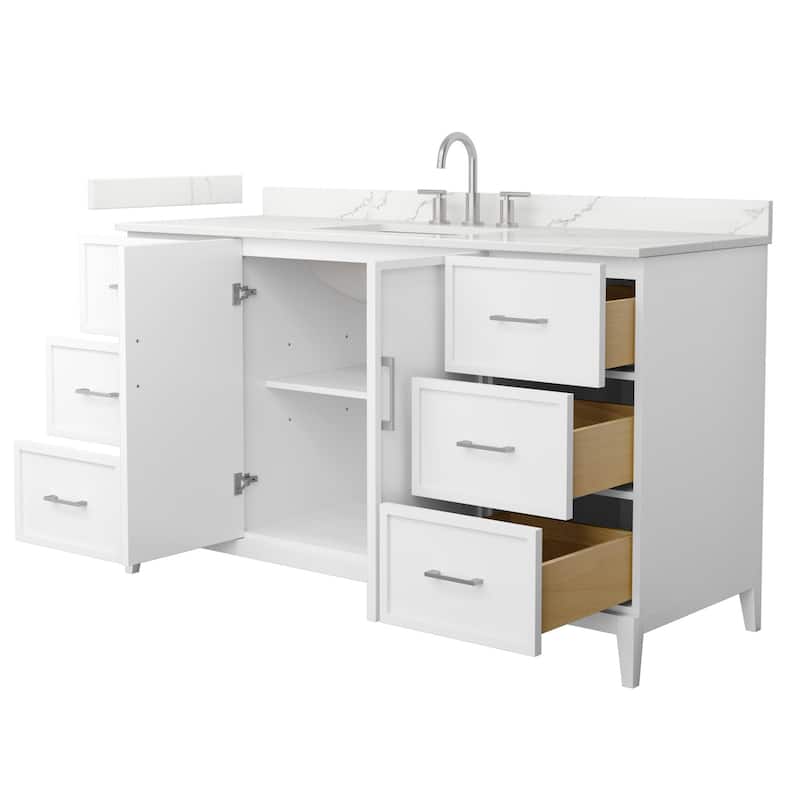 Elan 60-inch Single Vanity, 3 Hole Quartz Top