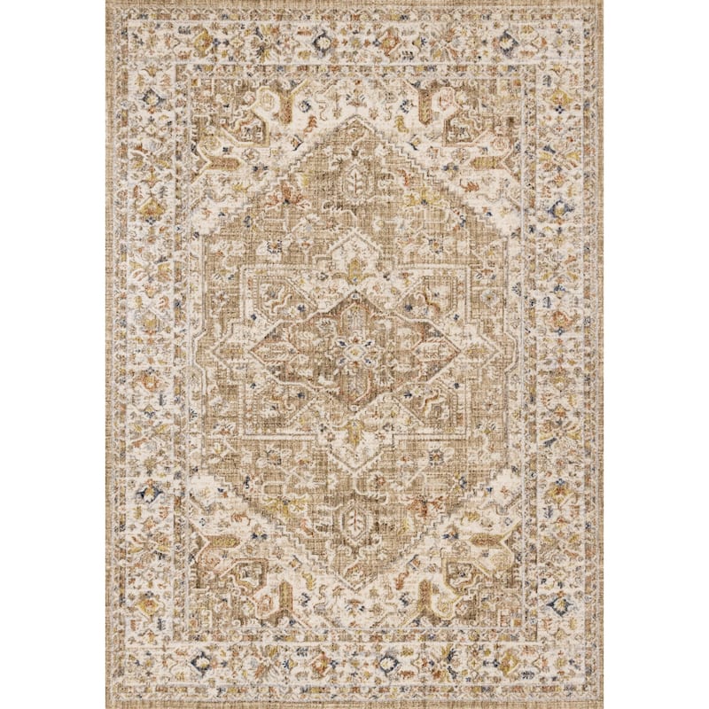 Beige Cream Traditional High-Traffic Rug