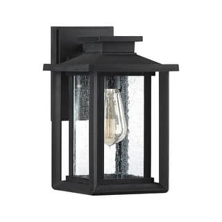 Wakefield 1-Light Outdoor Wall Lantern in Earth Black