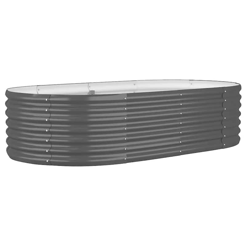 vidaXL Raised Garden Bed Raised Flower Bed Galvanized Steel Outdoor Planter