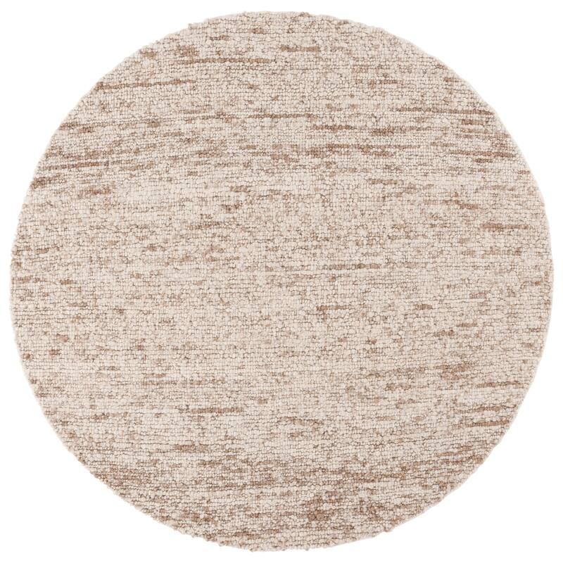 SAFAVIEH Handmade Natura Madara Transitional Wool Rug - 6' Round - Ivory/Beige